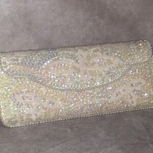 Richere Bag By Walborg Iridescent Beaded Sequins Clutch Purse Hand Bag Japan